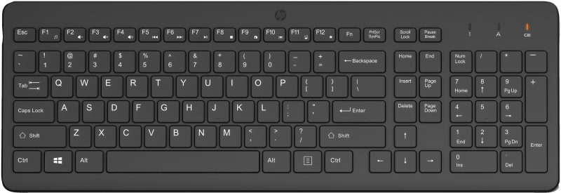 HP Keyboard Wireless 225, Culoare: Negru, Dimensiuni: 425,9 x 146,1 x 26,8 mm, Greutate: 0.42kg, Garantie 1 an