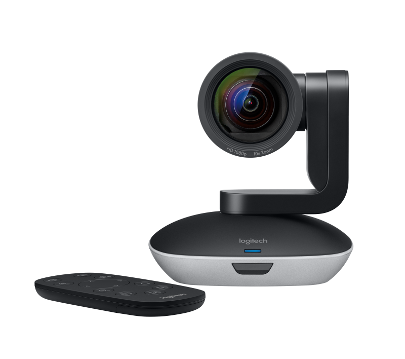 Camera web Logitech PTZ Pro 2, Full HD 1080p 30fps, raza de acțiune IR 8,5 m, câmp de vizualizare: diagonală: 90°, horizontală: 82,1° verticală: 52,2, negru