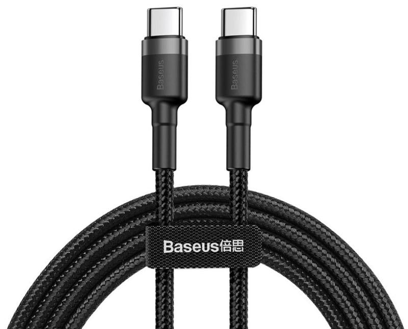 Cablu alimentare si date Baseus Cafule, Fast Charging Data Cable pt. smartphone, USB Type-C la USB Type-C 3A / 60W, 2m, gri + negru