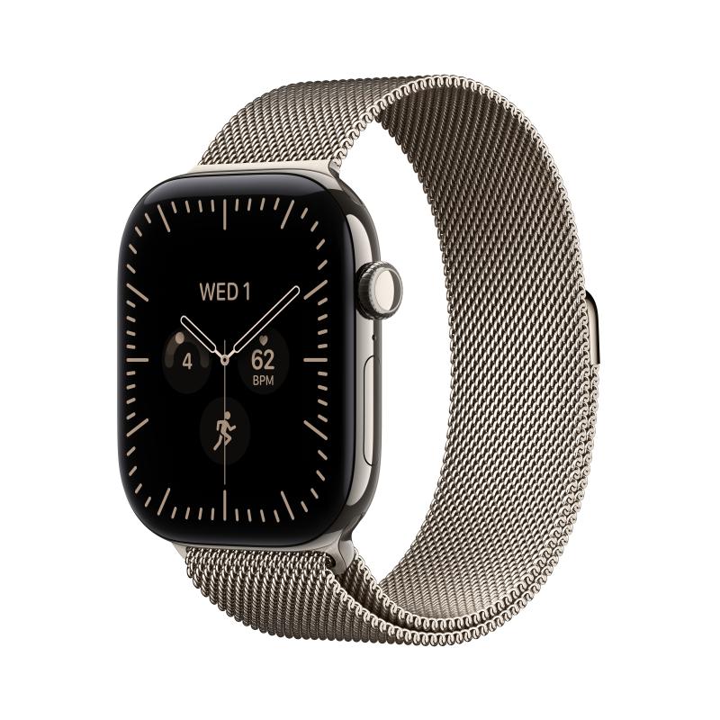Apple Watch Series 12 GPS + Cellular 46mm Natural Titanium Case with Natural Milanese Loop - M/L