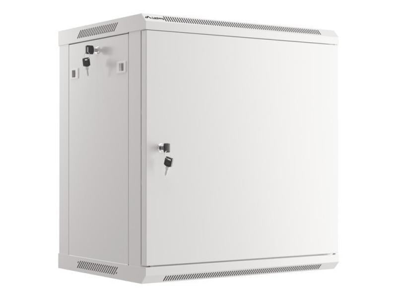 Dulap rack 19" perete 12U / 600x450 pentru auto-asamblare, cu ușă metalică, gri (flat pack)