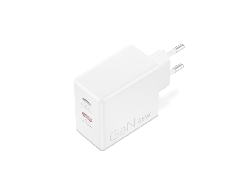 Incarcator Laptop Lenovo Dual USB-C 65W GaN Power, 65W, Alb, 1 an Garantie