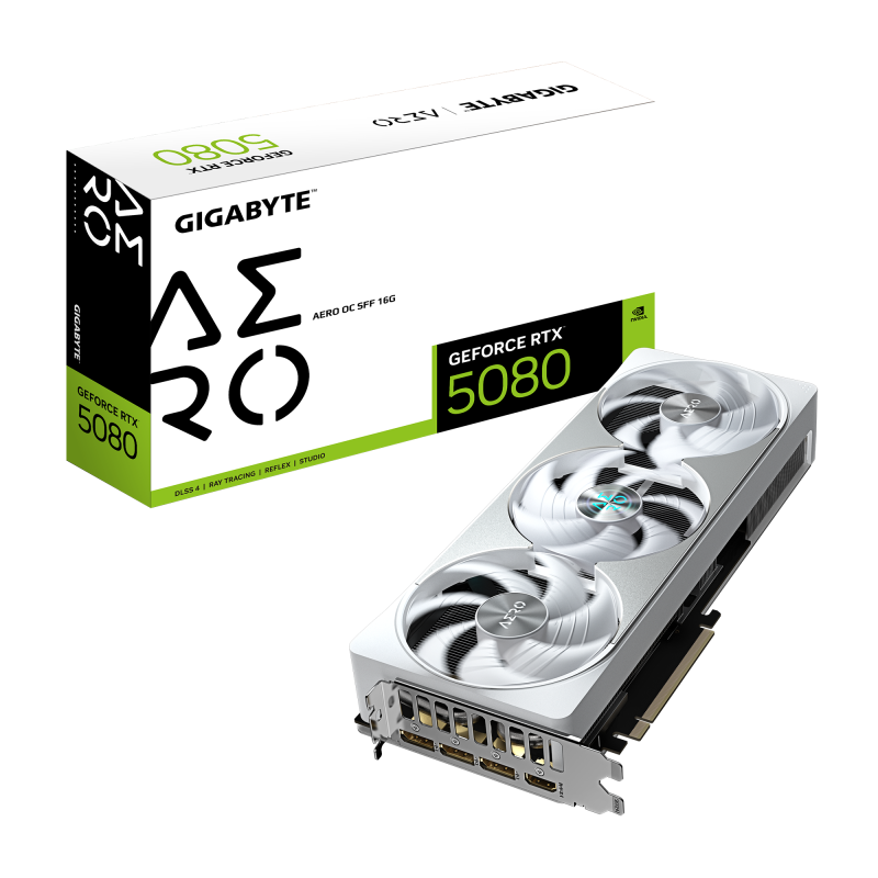 Placa Video GIGABYTE GEFORCE RTX 5080 AERO OC SFF 16GB GDDR7 256 bit, 3x DP 1x HDMI