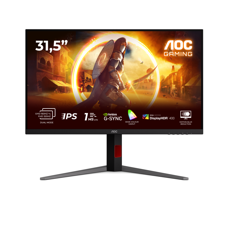 Monitor Gaming AOC U32G4U, 31.5", 3840 x 2160 pixeli, Black, Red, 3 ani Garantie