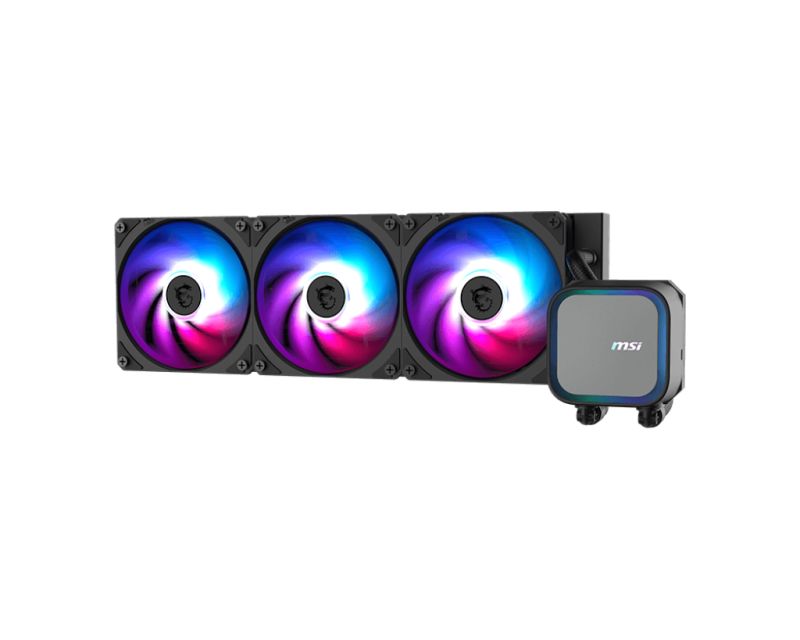Cooler Procesor MSI MAG CORELIQUID A13 360 AIO ALB, marime radiator 360mm, 3 ventilatoare ARGB GEN2, Viteza pompa: 3800 +/- 10%, Suport AMD: AM4/AM5, suport INTEL: LGA 1700/1851, Airflow: 62.6 CFM, Nivel de zgomot pompa: 20dBA