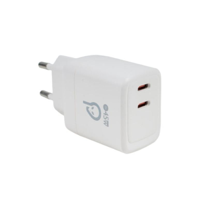 Incarcator retea SPACER Power Delivery, GaN, 2 x USB Type-C PD (max 45W)