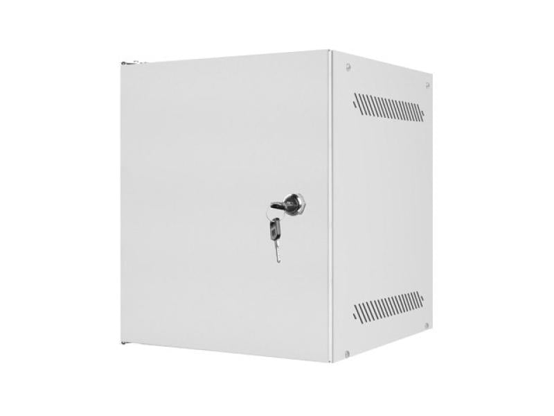 Dulap rack 10" perete 6U / 280x310 pentru auto-asamblare, cu ușă metalică, gri (flat pack)