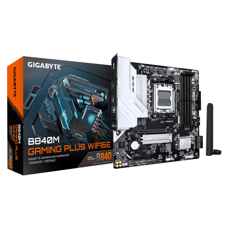 Placa de baza Gigabyte B840M Gaming Plus WiFi6E, Socket AM5, DDR5, Micro-ATX