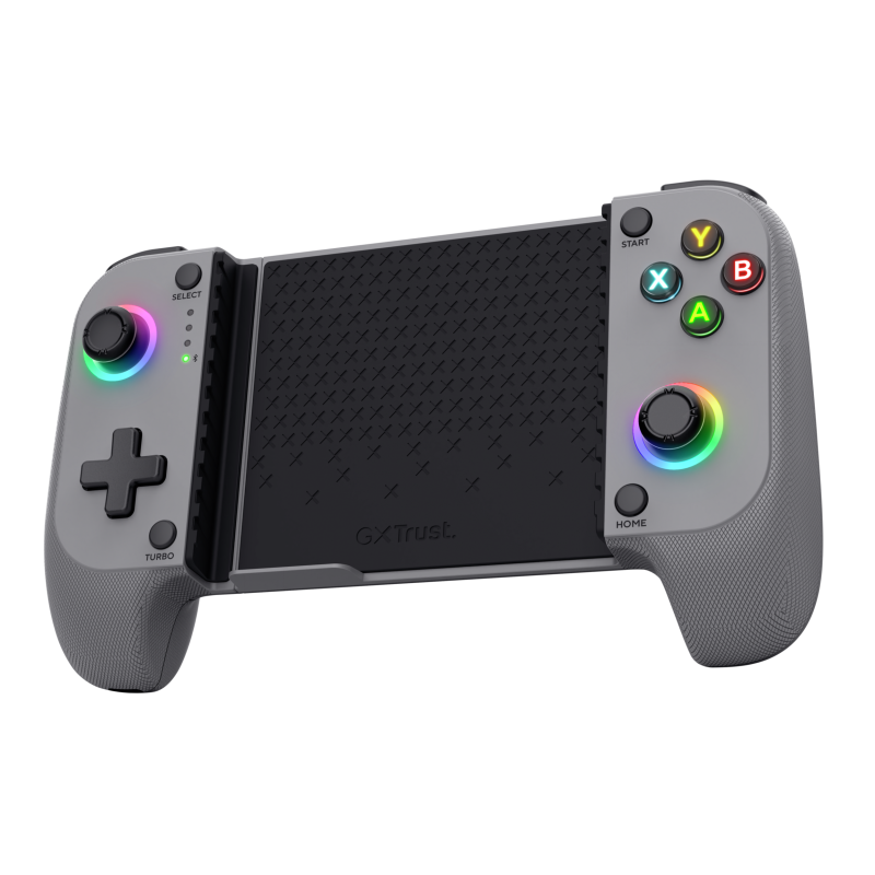 Controller mobil wireless Trust GXT 735G Mylox, conector USB-C, lungime cablu 100cm, capacitate baterie 600 mAh, baterie tip AAA: litium ion- cell, gri