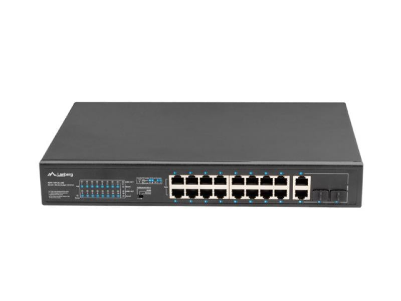 Switch 16x 100 Mb PoE+ / 2x 1 Gb / 1x SFP, rack 19", fara management, Gigabit Ethernet, 250W