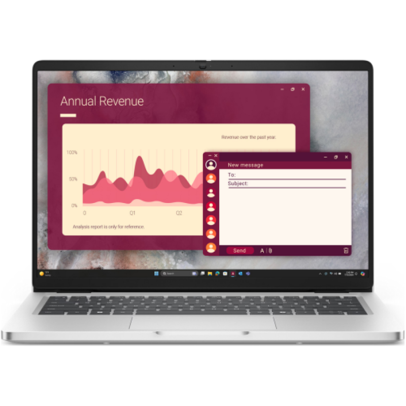 Laptop Business Dell Pro 14 PC14250, cu procesor Intel Core Ultra 7 255U, 14'' IPS, 32 GB DDR5, 512 GB, Intel Graphics, Windows 11 Pro, 3 ani Garantie