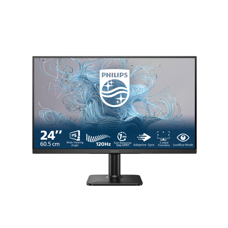 Monitor Consumer Philips 24E2N1110/00, 23.8", 1920 x 1080 pixeli, Black, 3 ani Garantie