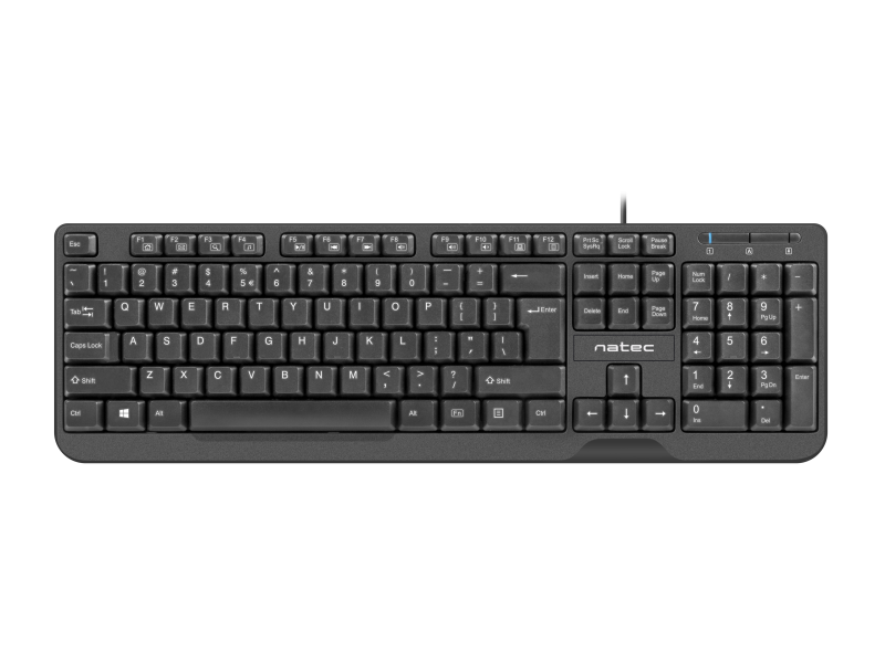 Tastatura cu fir Natec Trout Slim, lungime cablu 180 cm, numar taste 104, negru