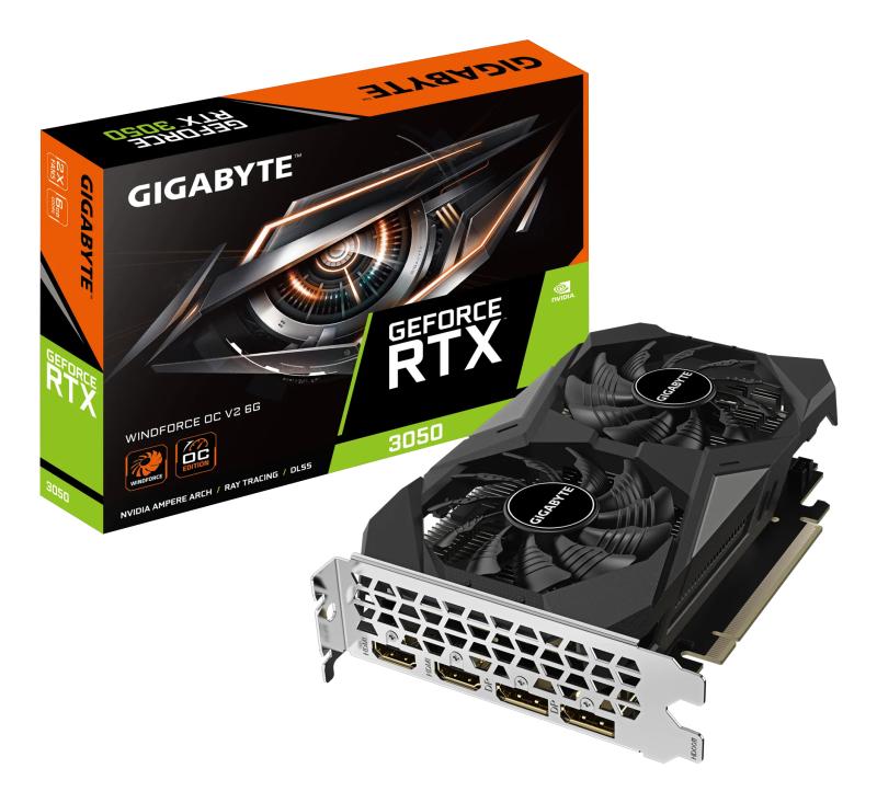 Placa Video GIGABYTE GEFORCE RTX 3050 WINDFORCE OC V2 6GB GDDR6 96 bit, PCIE 4.0, 2x DP 2x HDMI
