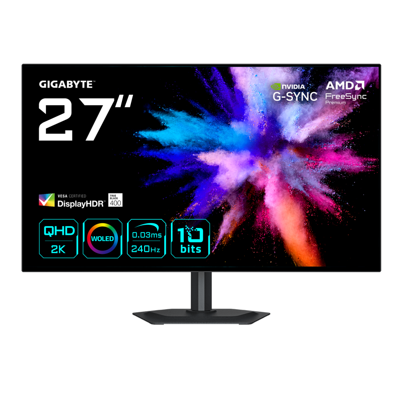 Monitor Gaming GIGABYTE GO27Q24G, 27", 2560 x 1440 pixeli, Black, 2 ani Garantie