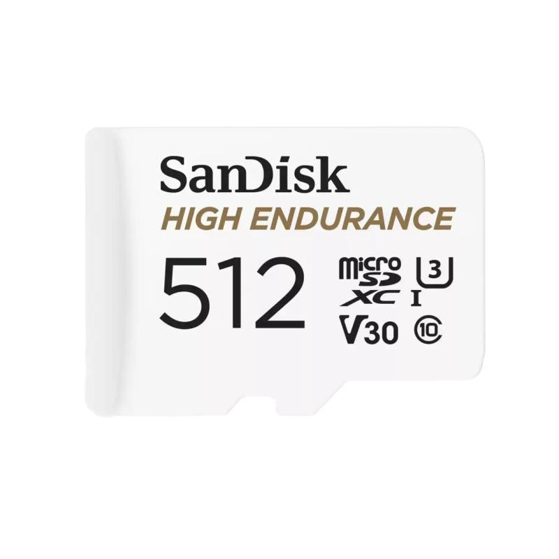 SanDisk SDSQQNR-512G-GN6IA. Capacity: 512 GB, Flash card type: MicroSDXC, Flash memory class: Class 10, Read speed: 100 MB/s, Write speed: 40 MB/s. Product colour: White