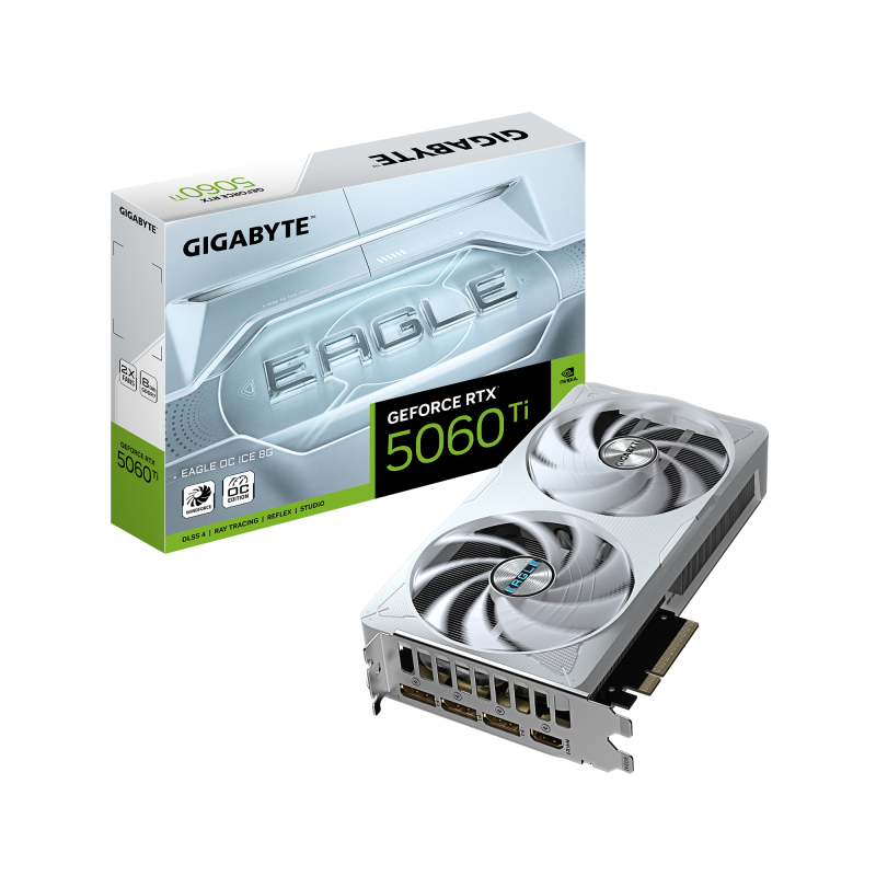 Placa Video GIGABYTE GEFORCE RTX 5060 TI EAGLE OC ICE 8GB GDDR7 128 bit, PCIE 5.0, 1x HDMI 3x DP