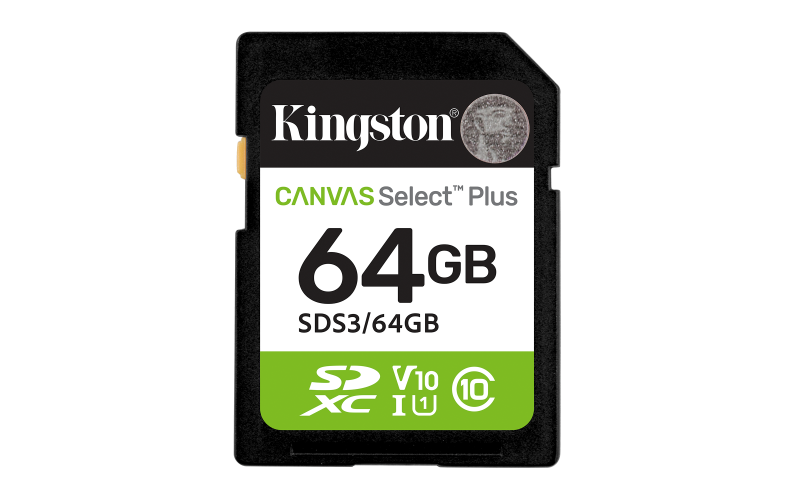 Card de Memorie SDXC Kingston, 64GB,Canvas Select Plus