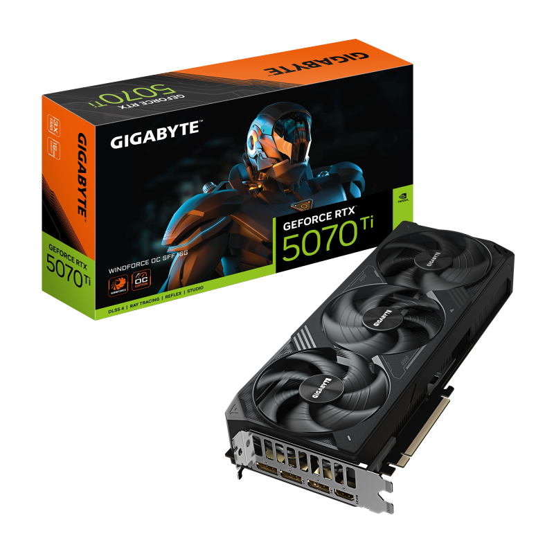 Placa Video GIGABYTE GEFORCE RTX 5070 TI WINDFORCE OC SFF 16GB GDDR7 256 bit, PCIE 5.0, 3x DP 1x HDMI