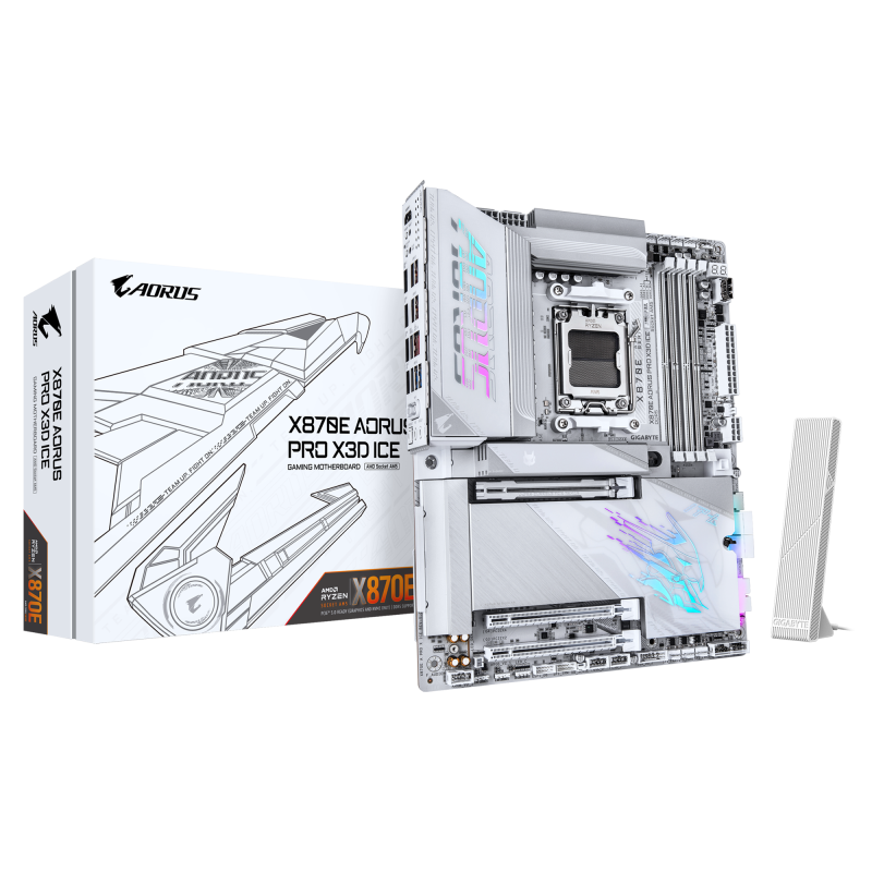 Placa de baza Gigabyte X870E AORUS PRO X3D ICE, Socket AM5, DDR5, ATX