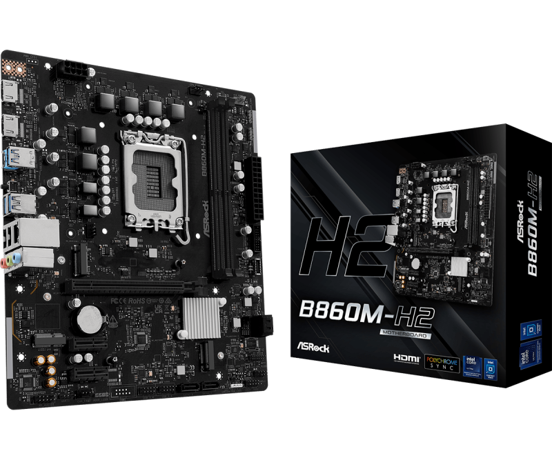 Placa de baza ASRock B860M-H2, LGA 1851, DDR5, Micro-ATX
