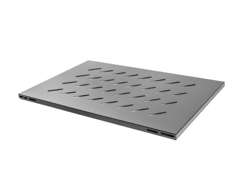 Poliță fixă pentru rack deschis 19" 800 mm, 1U / 480,5x580 mm, max. 120 kg, negru