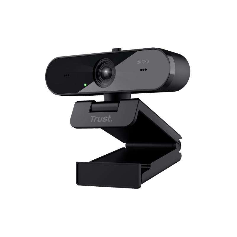 Camera web Trust Taxon QHD, interfata USB 2.0, lungime cablu 180cm, sensibilitate 56 dB, microfon dual omnidirectional, rezolutie video 2560x1440, 30 fps, auto-focus, rezolutie senzor 2560x1440, negru