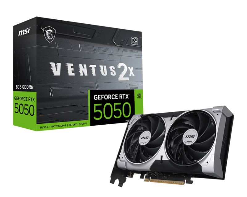 Placa video MSI GEFORCE RTX 5050 VENTUS 2X OC, 8GB GDDR6, PCI Express 5.0, 128-bit