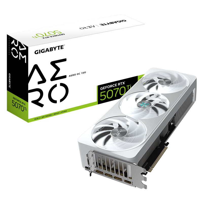 Placa Video GIGABYTE NVIDIA GEFORCE RTX 5070 TI AERO OC 16GB GDDR7 256 bit, PCIE 5.0, 3x DP 1x HDMI