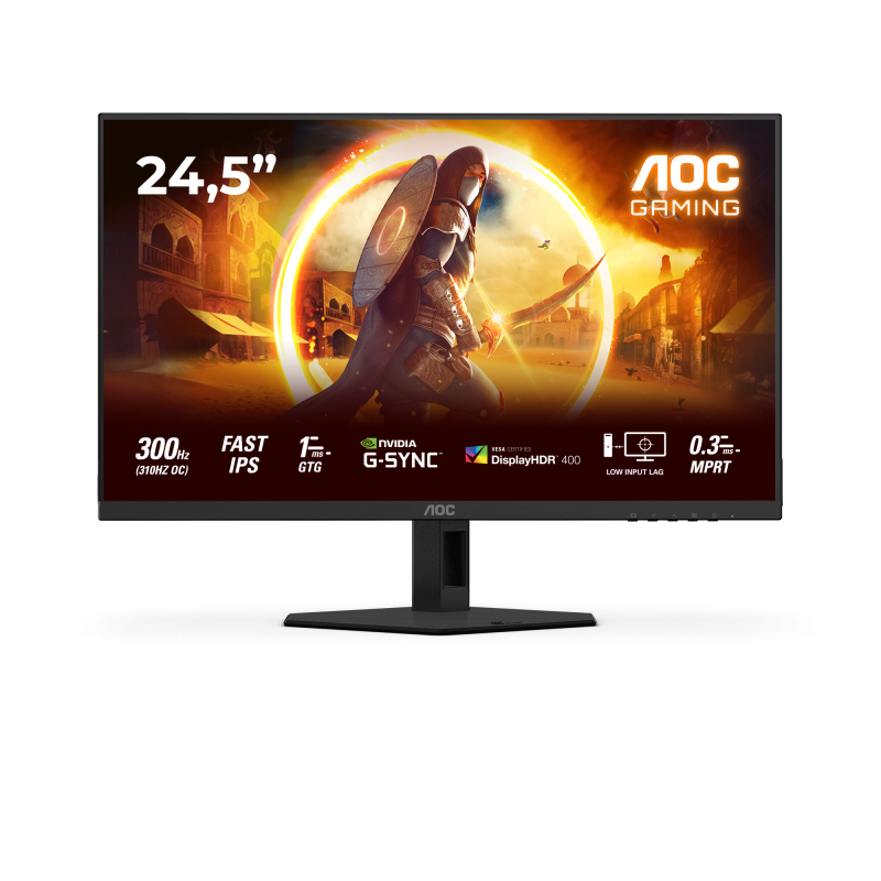 Monitor Gaming AOC 25G4SRE, 24.5", 1920 x 1080 pixeli, Black, Red, 3 ani Garantie