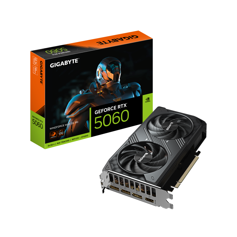 Placa Video GIGABYTE GEFORCE RTX 5060 WINDFORCE MAX OC 8GB GDDR7 128 bit, PCIE 5.0, 3x DP 1x HDMI
