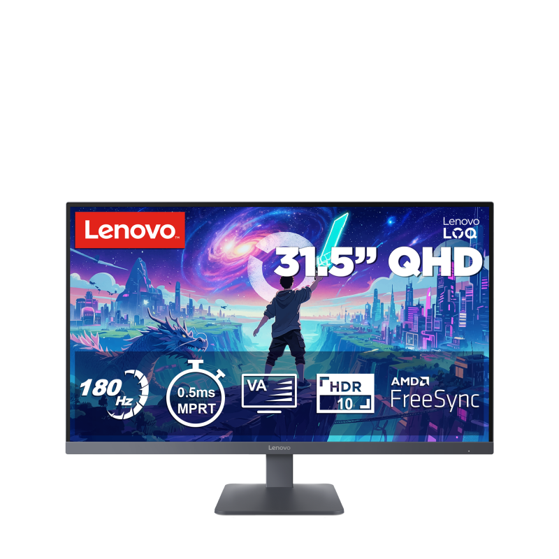 Monitor Gaming Lenovo LOQ 32Q-10, 31.5", 2560 x 1440 pixeli, Grey, 3 ani Garantie