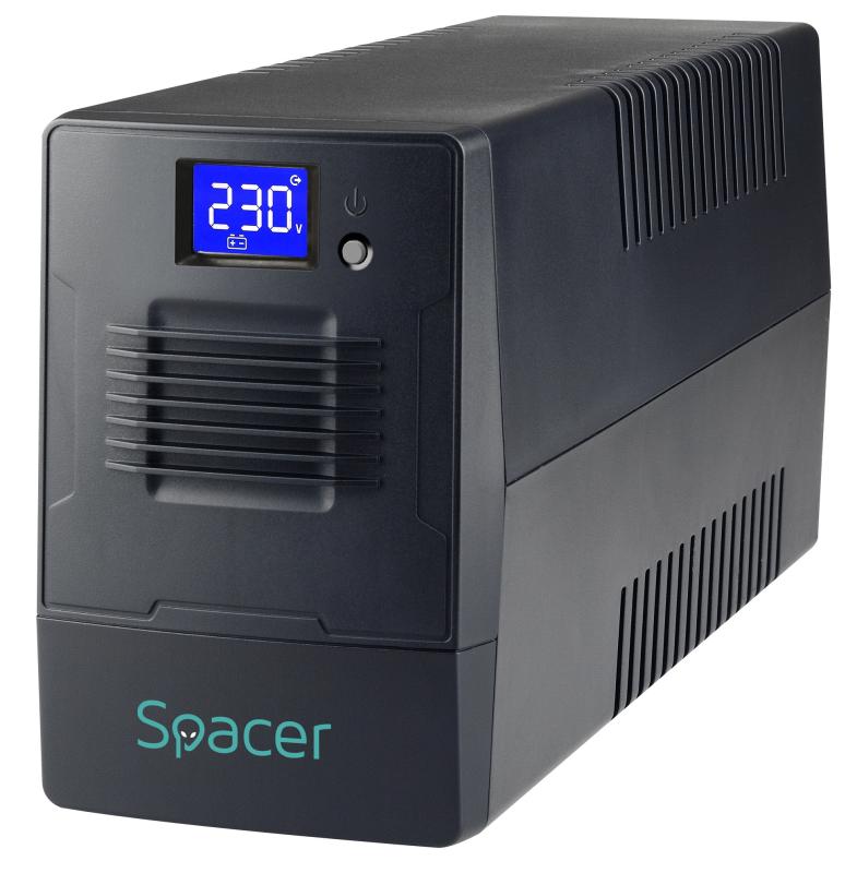 UPS Spacer Line Int. fara management, 1500VA/ 900W, AVR, 4 x socket Schuko, indicatie status cu LED, 2 x baterie 12V/9Ah