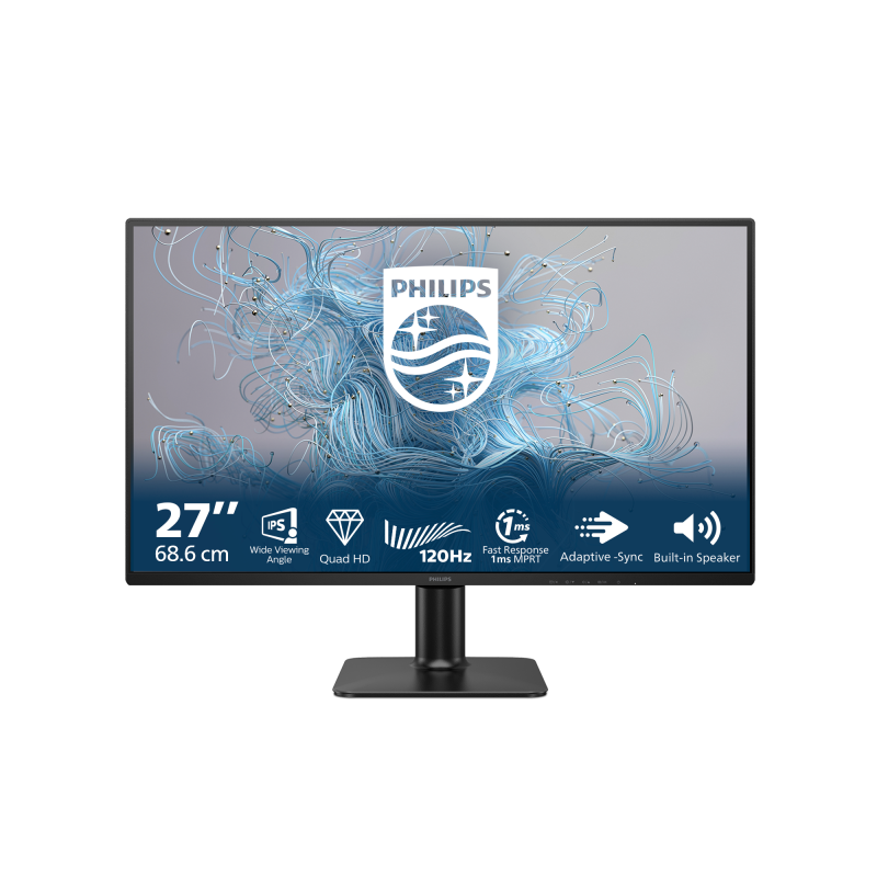 Monitor Philips 27" 27E2N2500/00, Diagonal (inch): 27, Diagonal (cm): 68, Aspect ratio: 16:9, Panel: IPS, Resolution: 2560x1440, Refresh Rate: 120Hz, Response time GtG: 4ms, Response time MPRT: 1ms, Brightness (max): 300 cd/m², Contrast (static) : 1500:1, Contrast (dynamic): Mega Infinity DCR