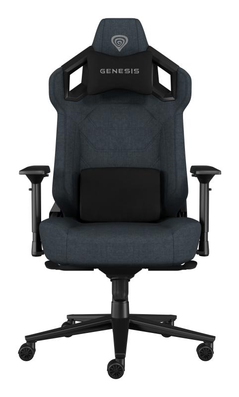 Scaun gaming Genesis Nitro 800, material textil, reglabil pe inaltime, greutate maxima suportata 150 kg, inaltime scaun reglabil 47 - 53 cm, spatar ajustabil 135°, dimensiuni roti 60mm, echipat cu piston cu gaz clasa 4, manere 4D, negru