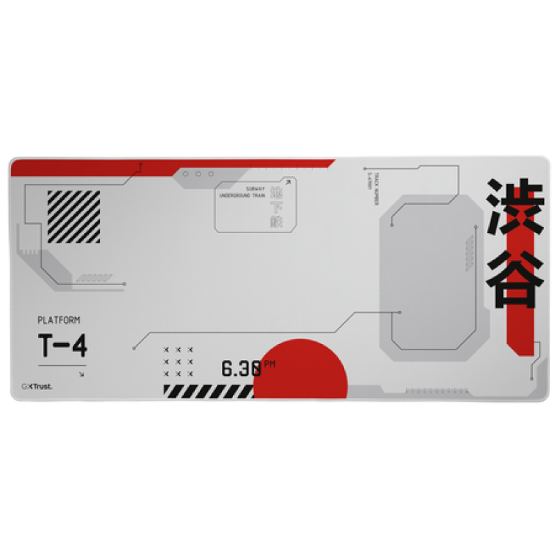 Mousepad Trust GXT 759 XXL, suprafata moale, dimensiuni 900 x 400 x 3mm, rosu/alb