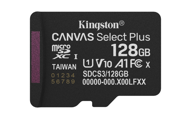 Card de Memorie MicroSDXC Kingston,128GB,Canvas Select Plus,Fara Adaptor