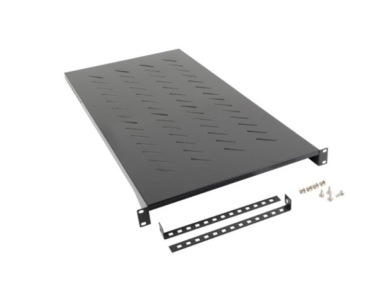 Poliță fixă 19" 1200 mm negru (1U / 483x910 mm, max. 25 kg, prindere în 4 puncte)