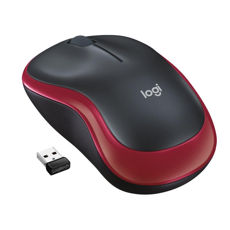 Mouse Logitech Wireless Mouse M185, No Lang, Red, Ewr2 910-002237