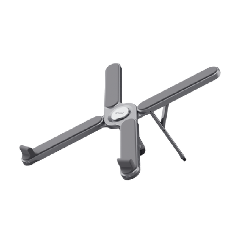 Stand laptop Trust Macy Foldable, ajustabil pe inaltime: 7 trepte, , dimensiune maxima laptop 17", greutate maxima suportata 20kg, material aluminiu
