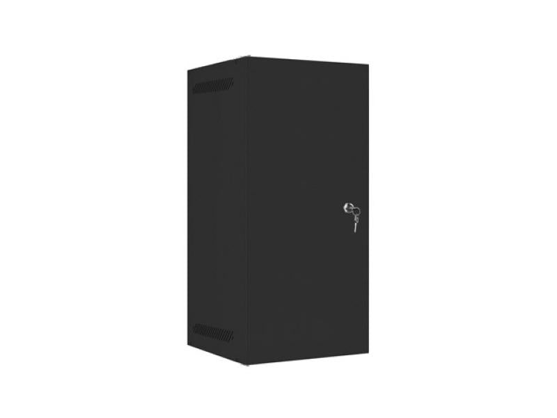 Dulap rack 10" perete 12U / 280x310 pentru auto-asamblare, cu ușă metalică, negru (flat pack)