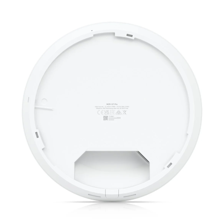 Ubiquiti U7-PRO WI-FI 7 Access Point, Dimensiuni: Ø206 x 46 mm, Polycarbonat, metal, Interfata: 1 x 1/2.5 GbE RJ45 port, Alimentare PoE+, Standarde wireless: 802.11a/b/g/n/ac/ax/be, 300+ clienti.