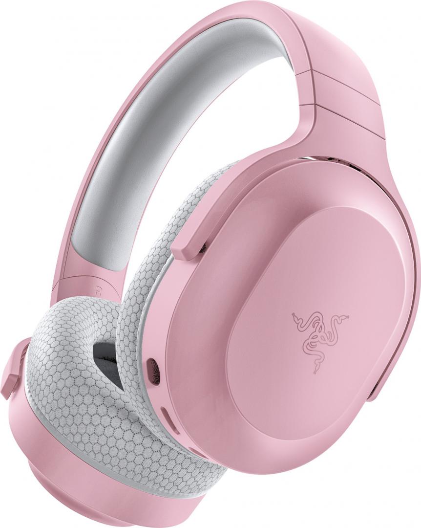Casti cu microfon Razer Barracuda X - Quartz (2022) wireless, Wireless Multi-platform Gaming and Mobile Headset, USB-C, 20 Hz – 20 kHz, 32ohm, 96db, driver 40mm, roz