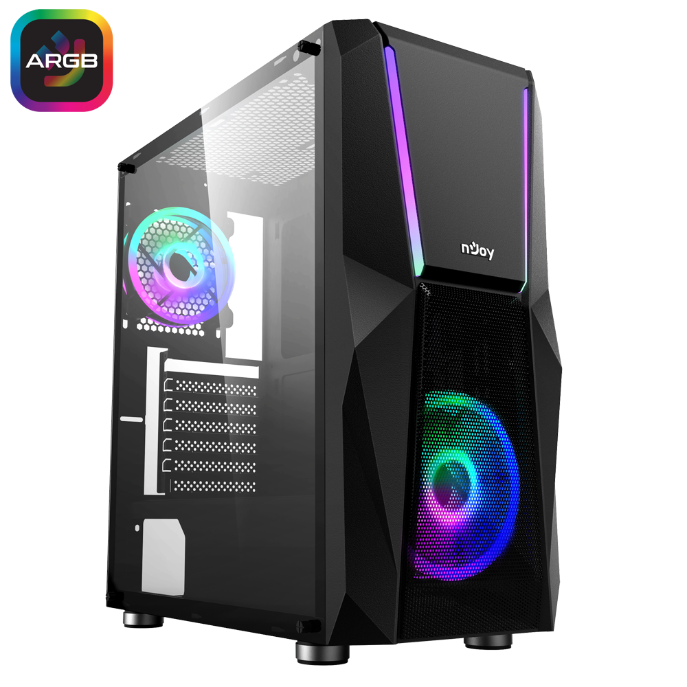 Carcasa nJoy Fort, Mid Tower NEGRU