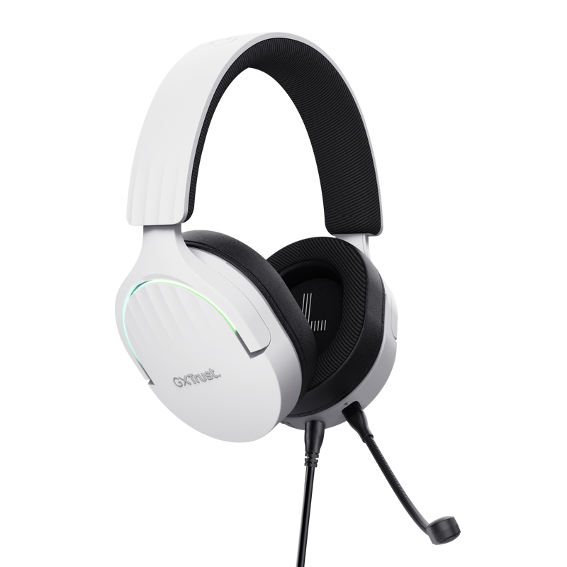 Casti gaming TrustGXT 490P Fayzo cu fir, interfata USB 2.0, frecventa de raspuns 20 Hz - 20.000 Hz, sensivitate 100 dB, alb