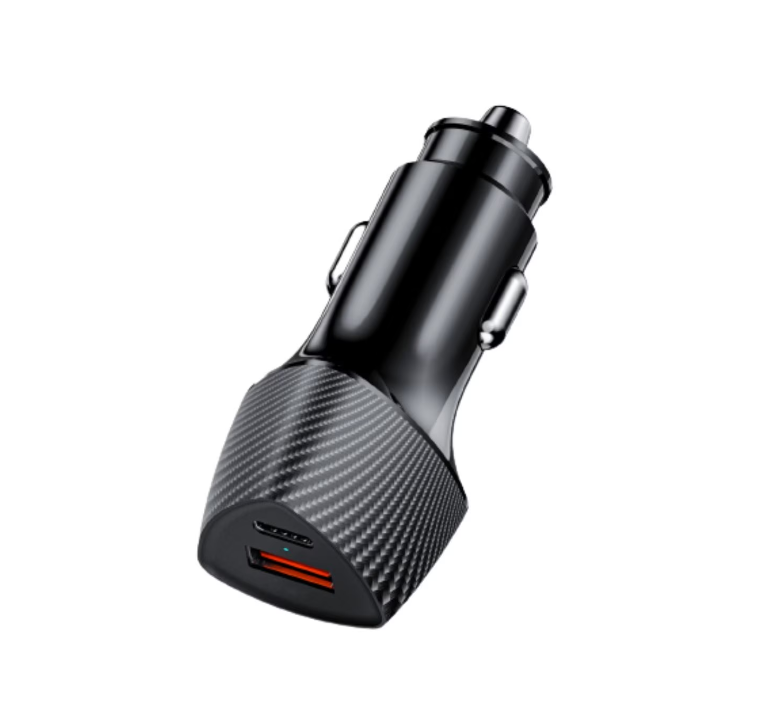 Incarcator auto Lemontti Auto Super Fast Charge 48W 2 porturi PD Type-C 30W + USB-A QC 3.0 Negru