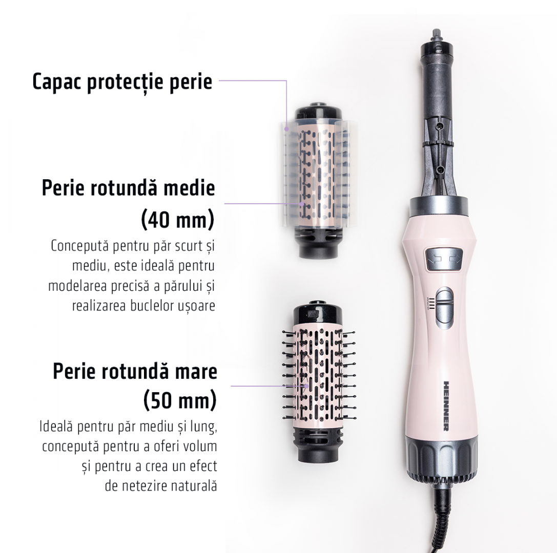 Perie rotativa Heinner HAB-R12RDC-PNK2