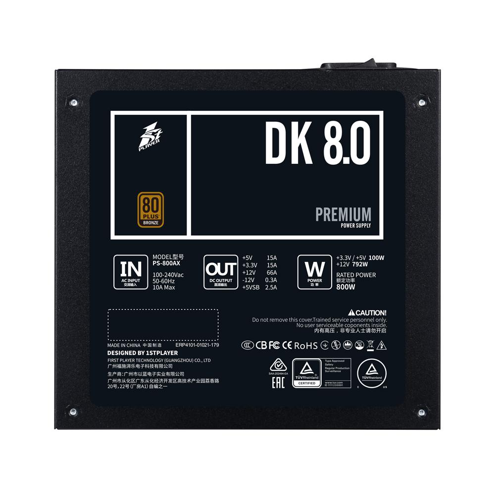 SURSA 1STPLAYER DK PREMIUM 800W 80 PLUS BRONZE