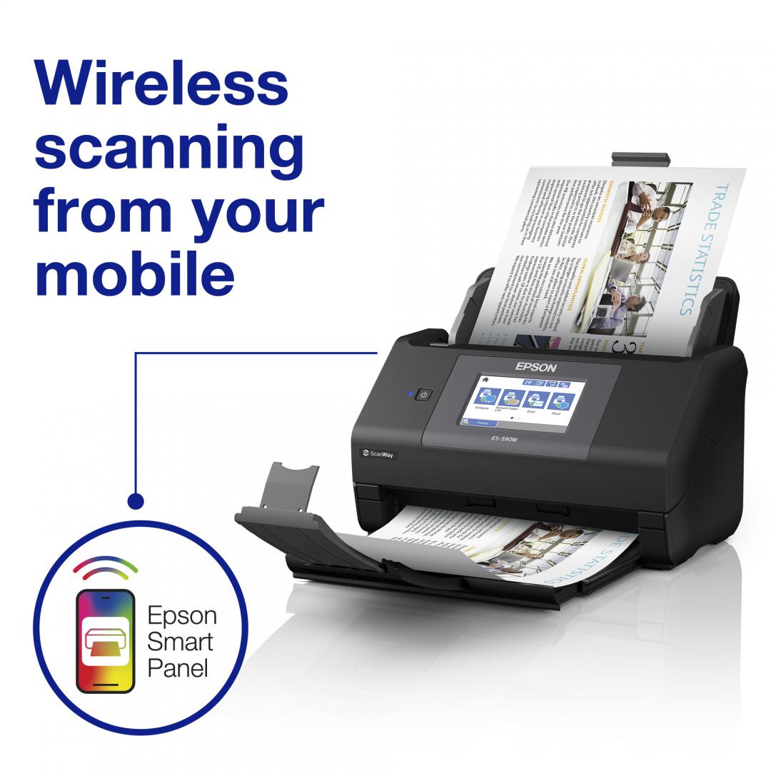 Scanner Epson WorkForce ES-590W, A4, Automat, Sheetfed, USB + WLAN + LAN
