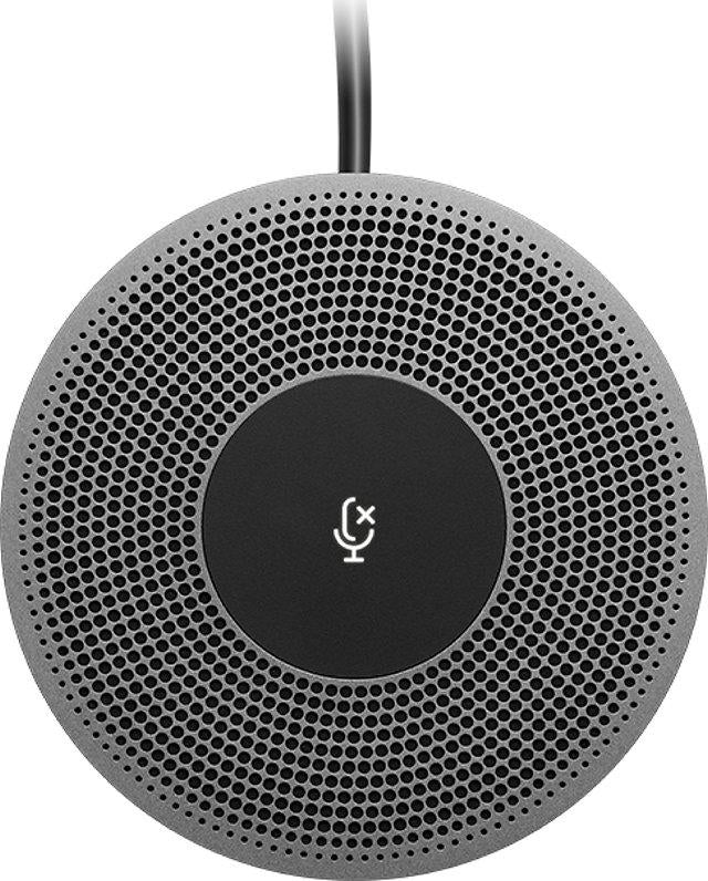 Microfon conferinta Logitech pt. MeetUp, dimensiuni 13.4 mm x 83 mm x 83 mm, cablu 6m, negru/gri